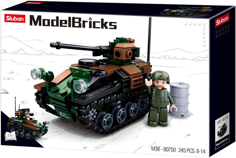 Laden Sie das Bild in Galerie -Viewer, Sluban small tank wiesel awc bouwspeelgoed kinderen vanaf 8 jaar – constructiespeelgoed modelbouw – bouwdoos met 245 bouwstenen – m38-b0750
