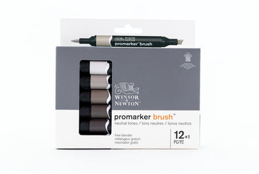 Winsor newton 0290144 promarker brush 12 greys neutral tones | professionele alcoholmarkers layoutmarkers