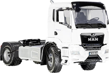 Wiking 077652 man tgs 18.510 4x4 bl 2-assige trekker, model vrachtwagen, 1:32, metaal kunststof, vanaf 14 jaar, veel functies, incl. bandendrukregeling, draaibaar radiatorrooster, wit