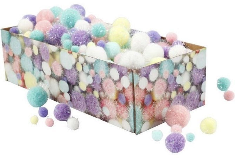 Afbeelding laden in galerijviewer, Creativ company pom-poms pastelkleuren, 400gr.
