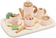 Woet ® houten theeservies roze - 16-delige theeset met dienblad, theepot, kopjes en theezakjes - fsc - rollenspel servies speelgoed - vanaf 2 jaar