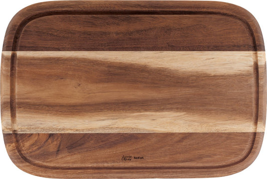 Jamie oliver by tefal - houten snijplank - medium - 37.4x25.1x2.2 cm - duurzaam - antibacterieel