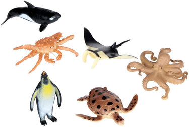 Eddy toys oceaan dieren speelset - zee dieren speelset met 6 realistische zeedieren - oceaan speelgoed kinderen vanaf 3 jaar - educatief dieren speelset oceaan voor fantasievol spel