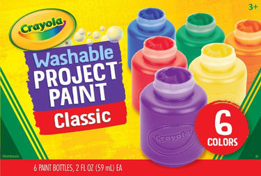 Crayola - hobbypakket - afwasbare verf voor kinderen - 6 stuks -primaire kleuren