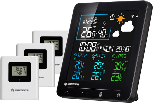 Bresser weerstation - quadro individio - nv - thermo-, hygrometere - 3 sensoren
