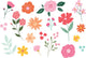Merkloos sans marque partydeco - plaktattoo flowers - mix bloemen - 19 stuks