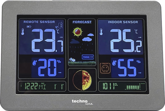 Technoline weerstation - ws 6469 - 159x109x23mm - zwart - met 1 buitensensor - tl-ws6469