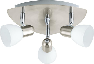 Eglo enea - plafondspots - 3 lichts - nikkel-mat - wit
