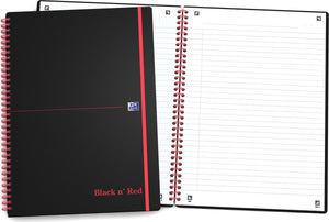 Oxford black n' red - notitieboek - a5 - gelijnd - 90g - softcover - zwart