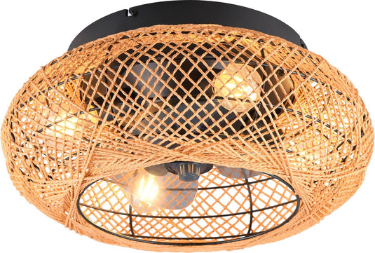 Rl live your light reality lillesand - plafondventilator - naturel - excl. 4x e27 4 w - licht apart schakelbaar - afstandsbediening - plafondbevestiging - niet geschikt voor externe dimmer - 3 snelheidsinstellingen - timer - zomer- en wintermodus