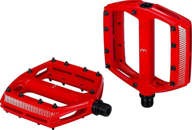 Bbb cycling fietspedalen mountainbike - aluminium - geschikt voor e-bike - anti slip pedalen mtb - flat pedals - fiets trappers - coolride rood - bpd-36