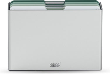 Joseph joseph folio™ snijplankenset 4-delig – large – lichtgroen – kleurgecodeerd – met opbergstand – rvs handgrepen