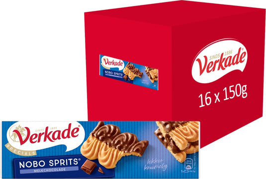 Verkade - koek - nobo sprits melkchocolade - 16 x 150 gram
