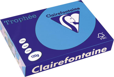 Clairefontaine trophée intens, gekleurd papier, a4, 120 g, 250 vel, koningsblauw