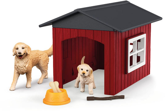 Schleich farm world - hondenhok met golden retrievers - 42722