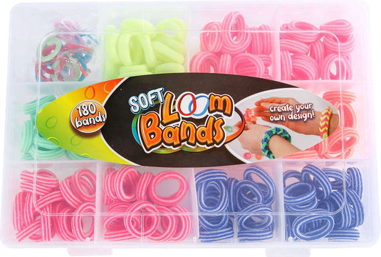 Van manen soft loom bands met 180 bandjes en 15 clips