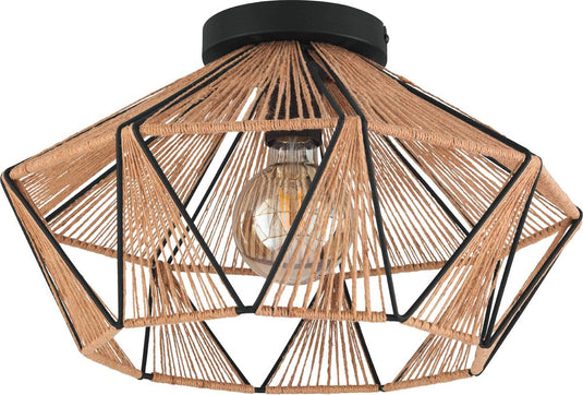 Eglo adwickle plafondlamp - e27 - ø 44,5 cm - zwart bruin