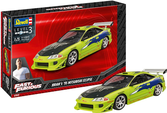 Revell modelbouwpakket fast furious - brian's 1995 mitsubishi eclipse 1:25 - 75dlg.