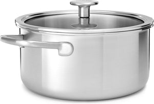 Kitchenaid multi-ply rvs kookpan - ø20cm - 3,1l - met glazen deksel - inductie - pfas-vrij