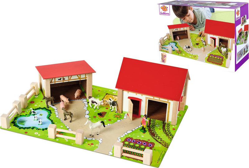 Afbeelding laden in galerijviewer, Eichhorn houten boerderij met accessoires, 20dlg.
