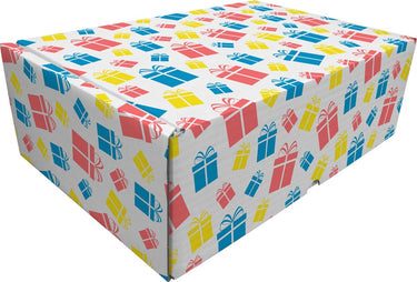 Raadhuis cadeaupakketdoos 4 - pakjes dessin - 30,5x21,5x11cm - 5 stuks - rd-351132-5