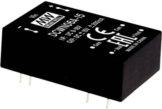 Mw mean well dcwn06a-12 dc dc-convertermodule 250 ma 6 w aantal uitgangen: 2 x inhoud 1 stuk(s)
