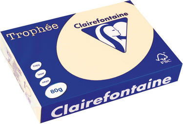 Clairefontaine trophée gekleurd papier, a4, 80 g, 500 vel, ivoor