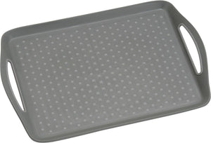 Kesper dienblad rechthoekig - anti-slip dienblad - diep dienblad met antislip - met handvatten - 45.5 x 32 x 4.5 cm - kleur: grijs