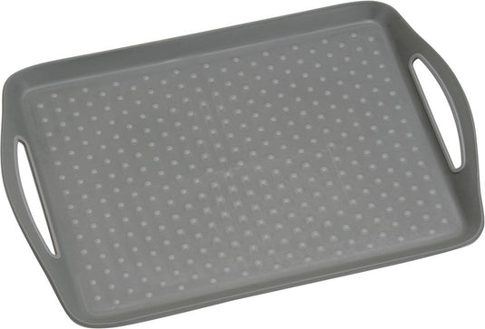 Kesper dienblad rechthoekig - anti-slip dienblad - diep dienblad met antislip - met handvatten - 45.5 x 32 x 4.5 cm - kleur: grijs