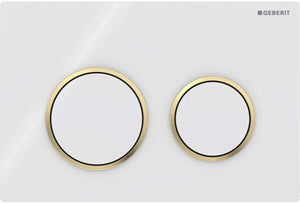 Geberit 115.085.kk.1 - omega20 bedieningspaneel - 2-toets spoeling - rond - wit goud wit