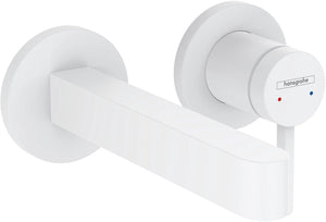 Hansgrohe finoris - inbouw wastafelmengkraan - ééngreeps bediening - met afvoerplug - 168mm - mat wit