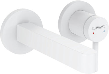 Hansgrohe finoris - inbouw wastafelmengkraan - ééngreeps bediening - met afvoerplug - 168mm - mat wit