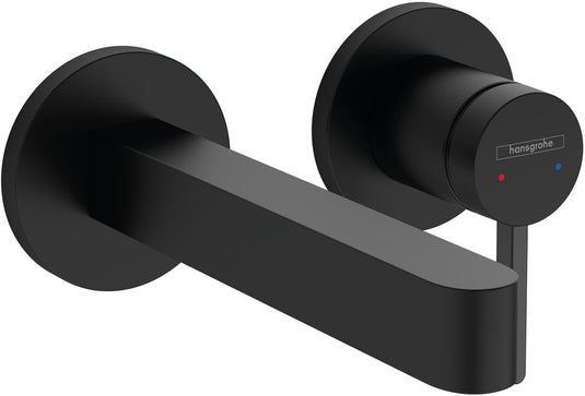 Hansgrohe finoris - inbouw wastafelmengkraan - ééngreeps bediening - met afvoerplug - 168mm - mat zwart