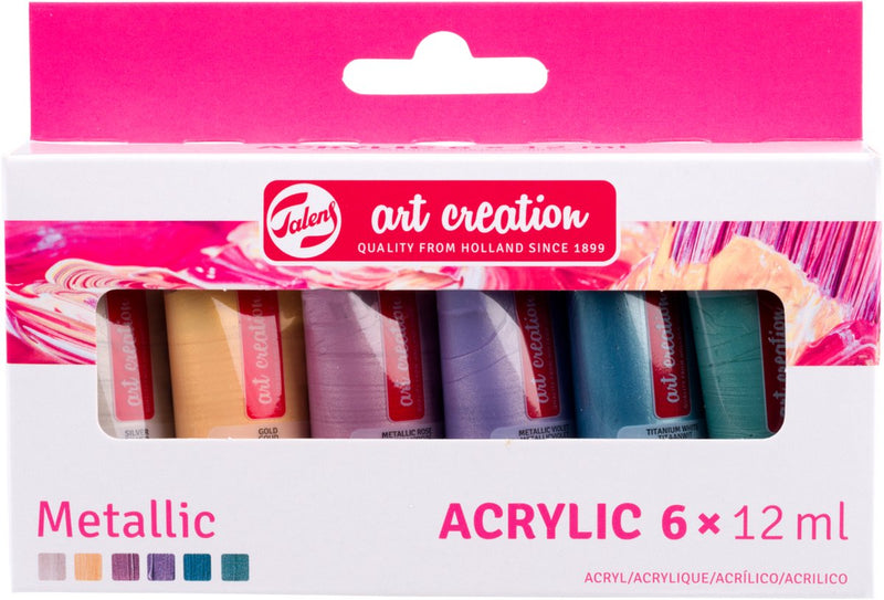 Cargue la imagen en el visor de la galería, Talens art creation acrylverf set metallic | 6 x 12 ml
