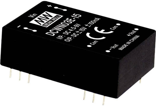 Mean well dcwn03c-15 dc dc-convertermodule 100 ma 3 w aantal uitgangen: 2 x inhoud 1 stuk(s)