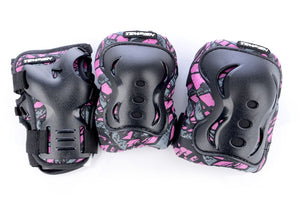 Tempish skate beschermset volwassenen - knie elleboog pols - roze - maat m