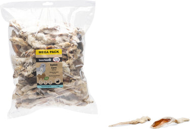 Beeztees konijnenoren met haar - kauwsnacks - hondensnacks - hond - voordeelverpakking - 1000 gram