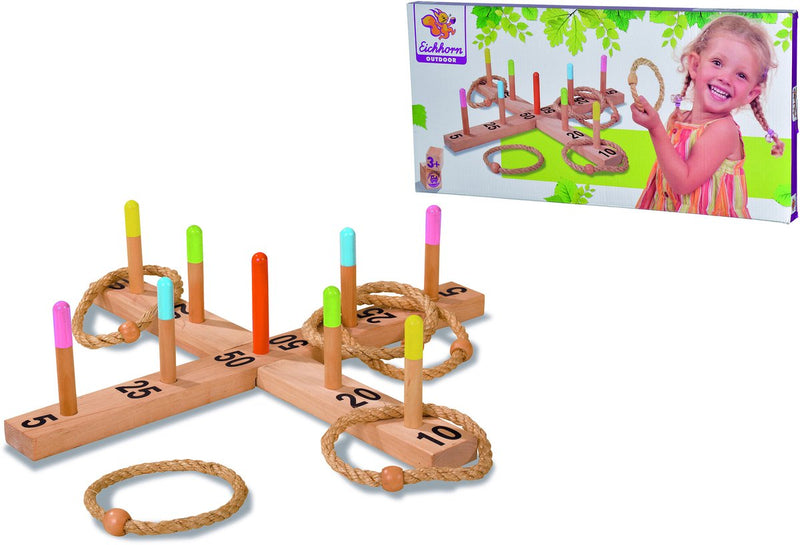 Cargue la imagen en el visor de la galería, Eichhorn houten ringwerpspel outdoor - buitenspeelgoed voor kinderen.
