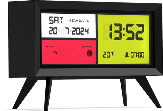 Bennies fifties newgate spectronoma lcd alarm klok - zwart