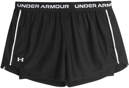 Under armour tech play up 2in1 shorts-blk dames sportbroek - zwart - wit