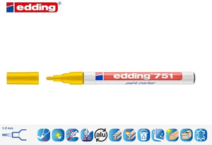 Lakmarker edding 751 ronde punt 1-2mm geel