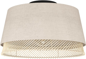 Eglo tabley plafondlamp - e27 - ø 38 cm - natuur|bruin|zwart - textiel