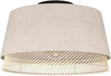 Eglo tabley plafondlamp - e27 - ø 38 cm - natuur|bruin|zwart - textiel