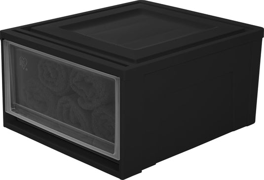 Iris maxi drawer stapellade - 30l - kunststof - zwart transparant