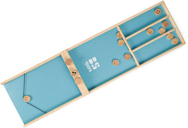 Bs toys sjoelbak kinderen familie – houten shuffleboard ga523 – sjoelen - familiespel - 18 schijven – perfect sinterklaas cadeau – kerstspel – gezelschapsspel voor jong oud