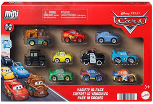 Mattel disney en pixar cars mini racers 10-pack - set van 10 speelgoedvoertuigen uit de film