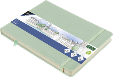 Kangaro schetsboek - a5 landscape - mint - pu hardcover - met elastiek en lint