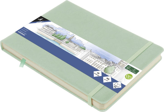 Kangaro schetsboek - a5 landscape - mint - pu hardcover - met elastiek en lint