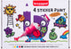 Bruynzeel stickerverfset - 4 kleuren + 2 templates - maak je eigen stickers