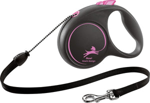 Flexi | rollijn black design cord roze